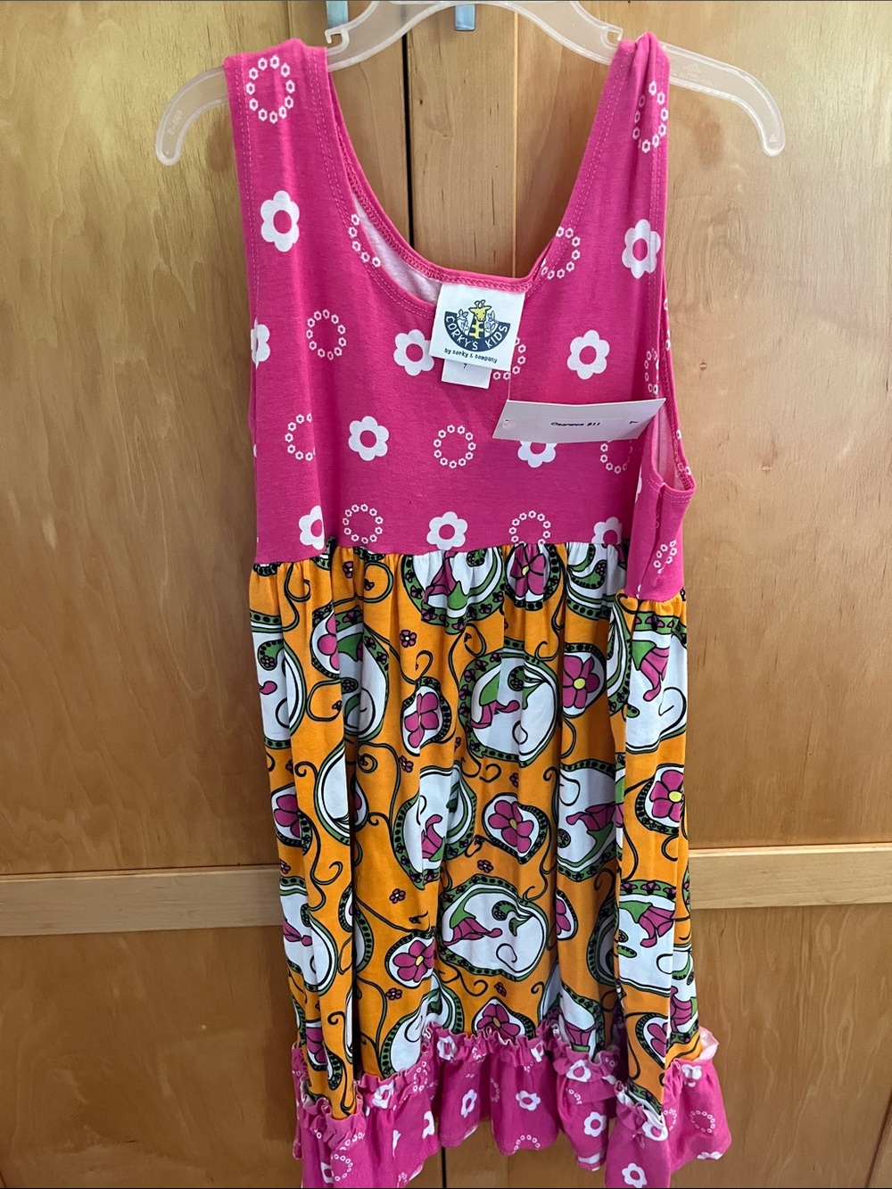 Corkys Pink & Orange Floral Print Sleeveless Dress